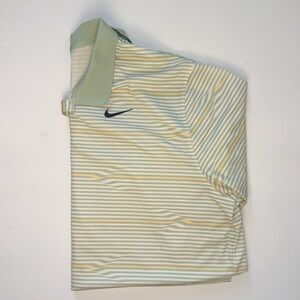 Nike Striped Polo Shirt - Light Green and Yellow